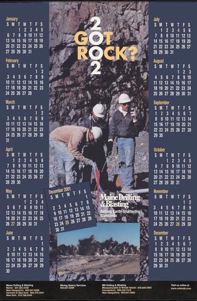 2002 Maine Drilling and Blasting Calendar