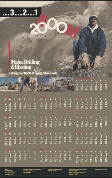 2000 Maine Drilling and Blasting Calendar
