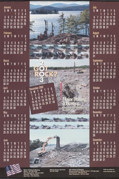 2003 Maine Drilling and Blasting Calendar