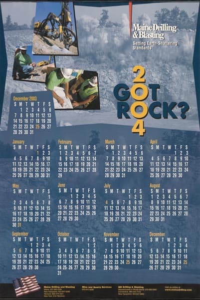 2004 Maine Drilling and Blasting Calendar