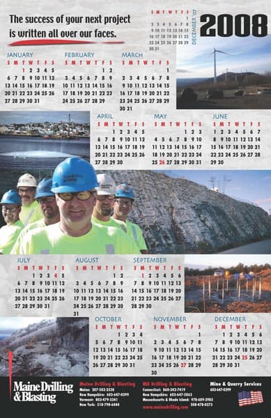 2008 Maine Drilling and Blasting Calendar