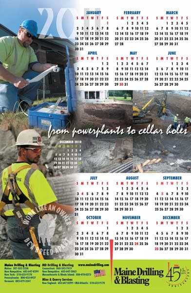 2011 Maine Drilling and Blasting Calendar