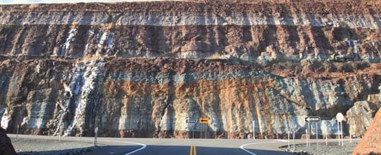 Rock Facing Wall Along Road